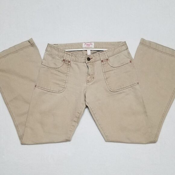 Abercrombie & Fitch Vintage Y2K Khaki Flare Low Rise Pants Jeans 6 - Picture 3 of 10